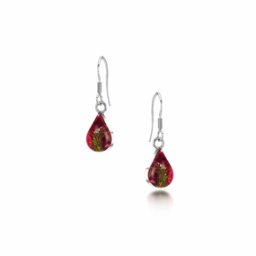 Shrieking Violet Sterling Silver Heather Small Teardrop Drop Earring