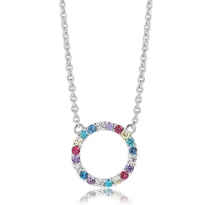 Sif Jakobs Biella Sterling Silver Multicolour Zirconia Grande Necklace