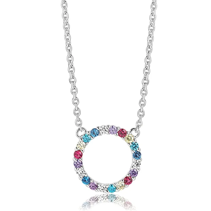 Sif Jakobs Biella Sterling Silver Multicolour Zirconia Grande Necklace
