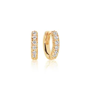 Sif Jakobs Ellera Piccolo 18ct Gold Plated Sterling Silver White Zirconia Hoop Earrings