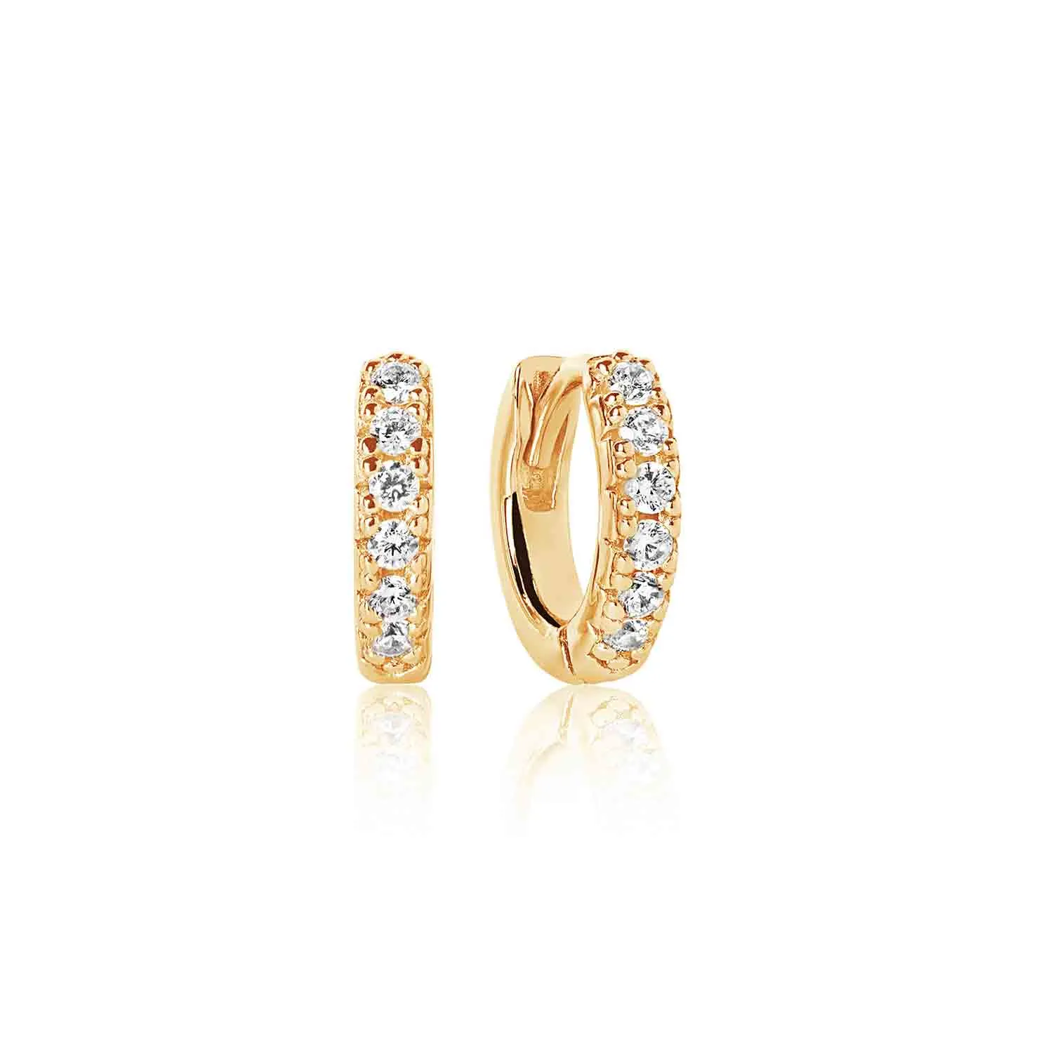 Sif Jakobs Ellera Piccolo 18ct Gold Plated Sterling Silver White Zirconia Hoop Earrings
