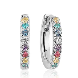 Sif Jakobs Ellera Sterling Silver Multicolour Zirconia Hoop Earrings