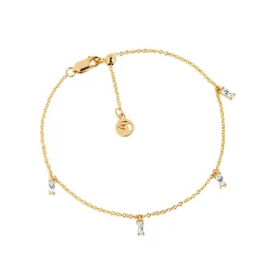 Sif Jakobs Princess 18ct Gold Plated Sterling Silver White Zirconia Baguette Bracelet