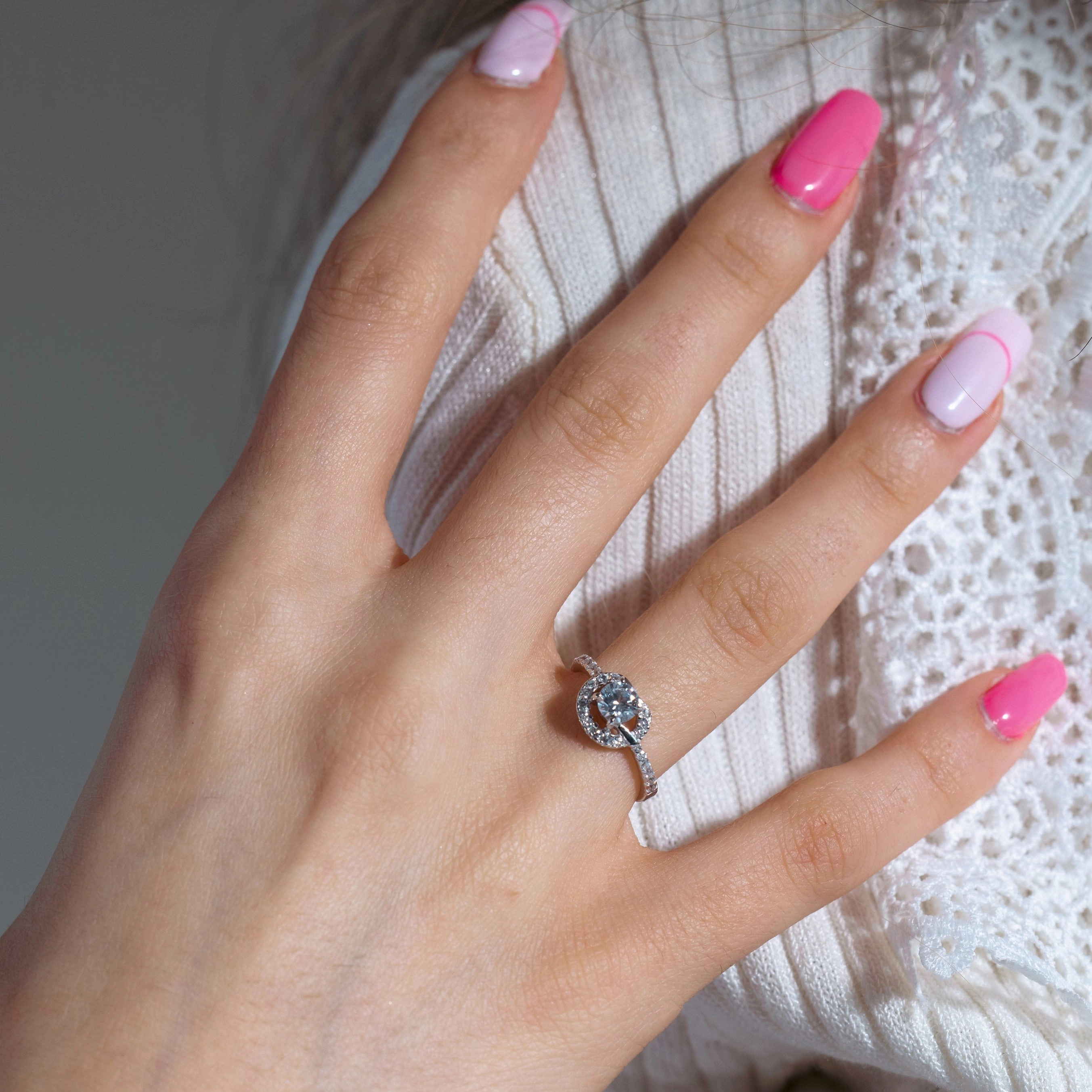 Silver 925 Rhodium Plated CZ Ring - BGR00957