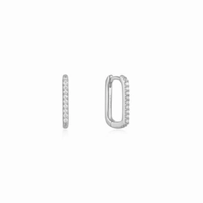 Silver Glam Oval Hoop Earrings E037-04H