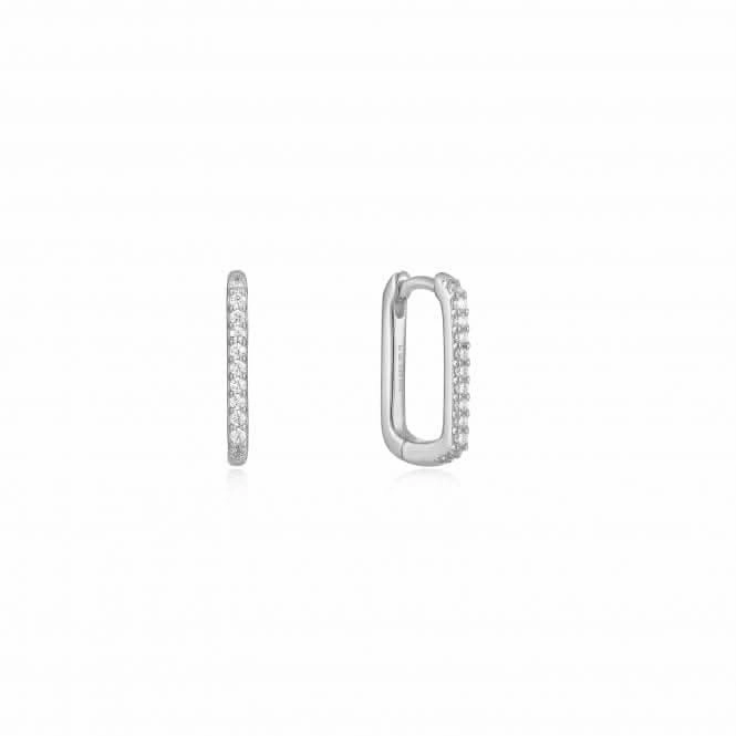 Silver Glam Oval Hoop Earrings E037-04H