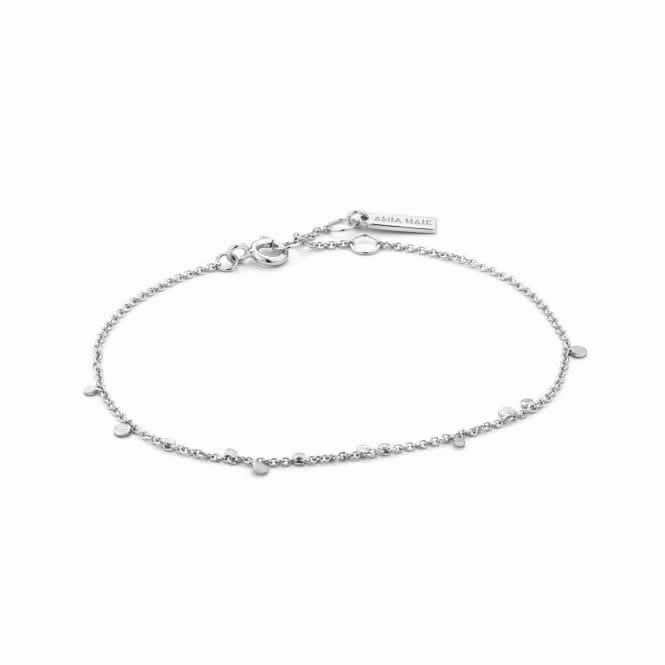 Silver Rhodium Plated Geometry Mixed Discs Bracelet B005-02H