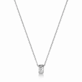 Silver Smooth Twist Pendant Necklace N038-03H