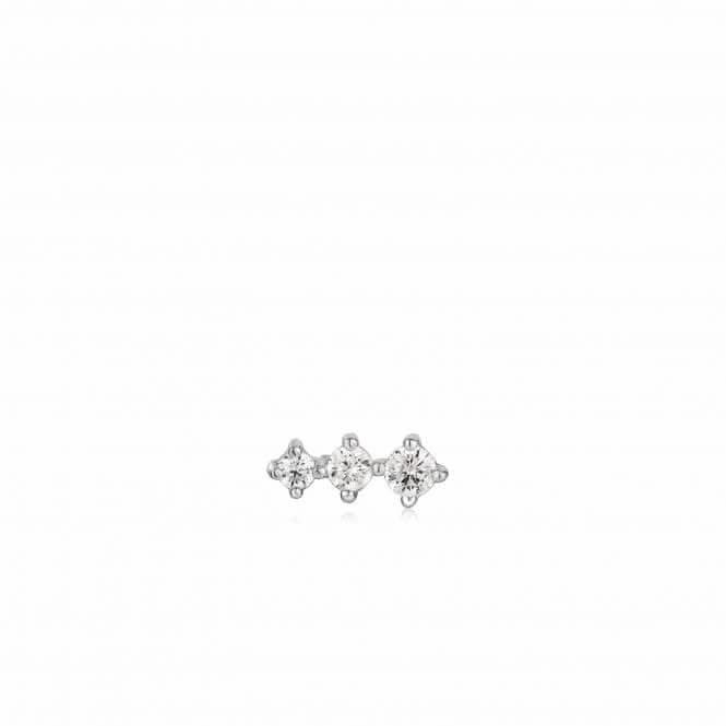 Silver Sparkle Crawler Barbell Single Earring E035-09H