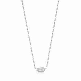 Silver Sparkle Emblem Chain Necklace N041-01H-W
