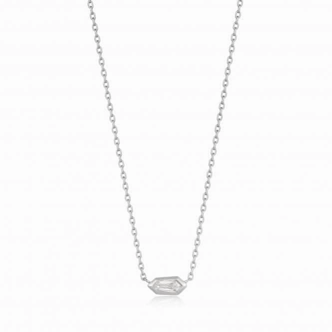 Silver Sparkle Emblem Chain Necklace N041-01H-W