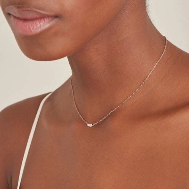 Silver Sparkle Emblem Chain Necklace N041-01H-W