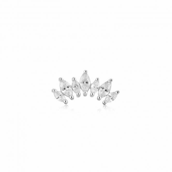 Silver Sparkle Marquise Climber Barbell Single Earring E047-08H