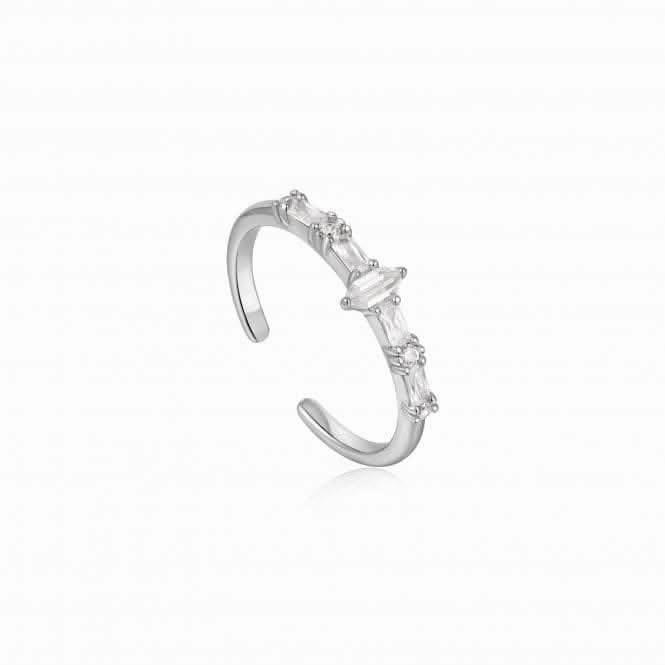 Silver Sparkle Multi Stone Band Ring R041-01H-W