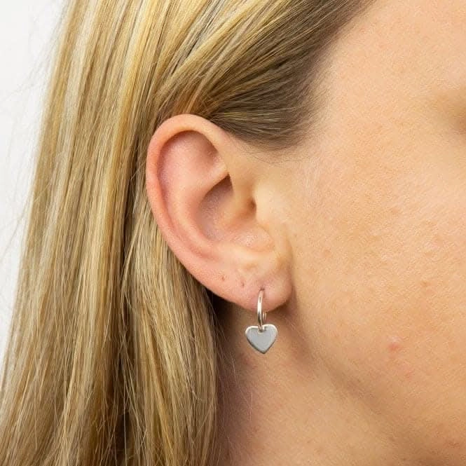 Small Heart Assembled Hoop Earring E5993