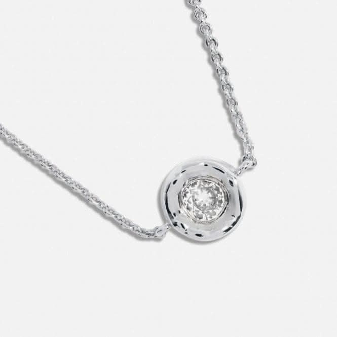 Solaria Zirconia Silver Plated 40cm   5cm Necklace 7169