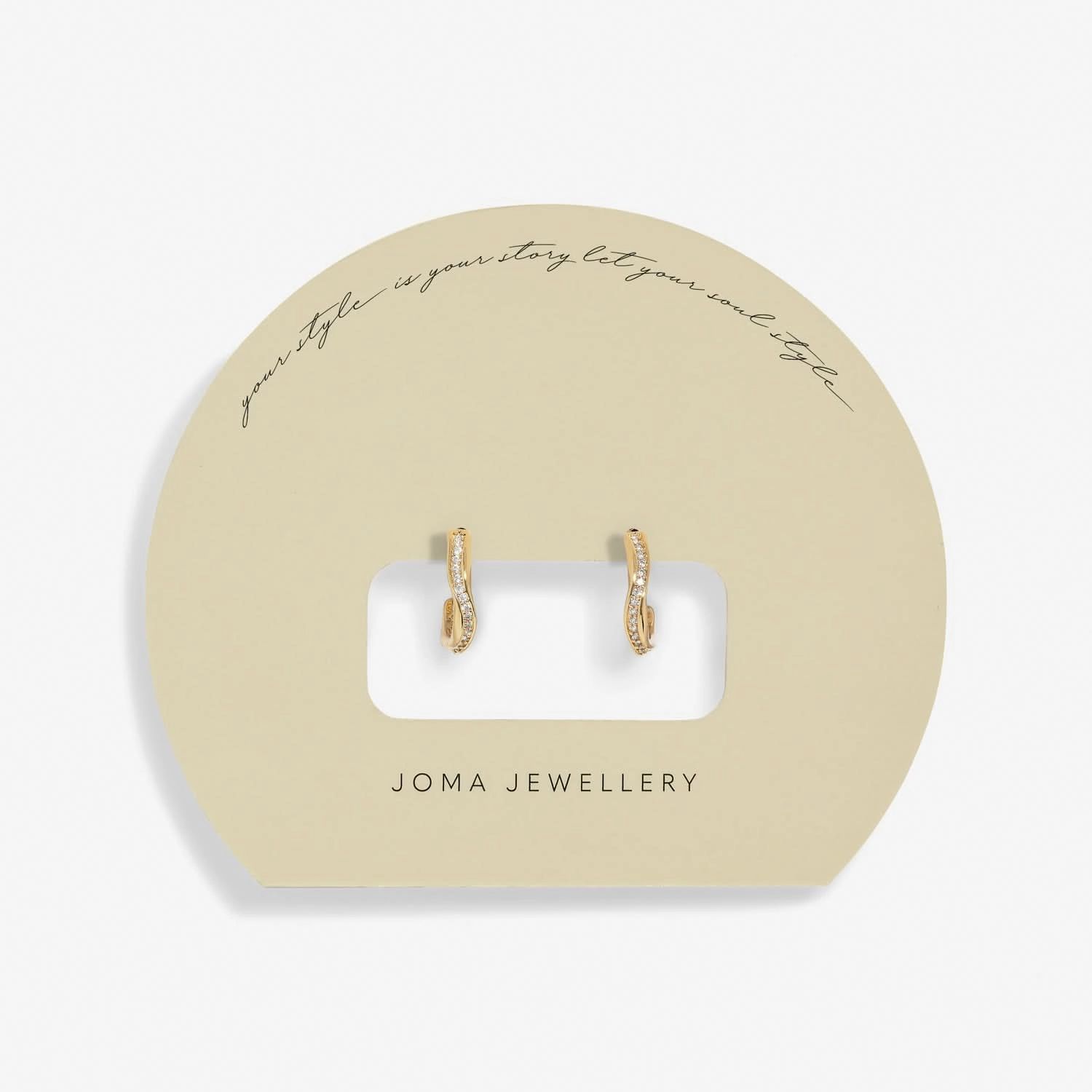 Soul Shine Pave Wave Hoop Gold Plated Earrings 7605