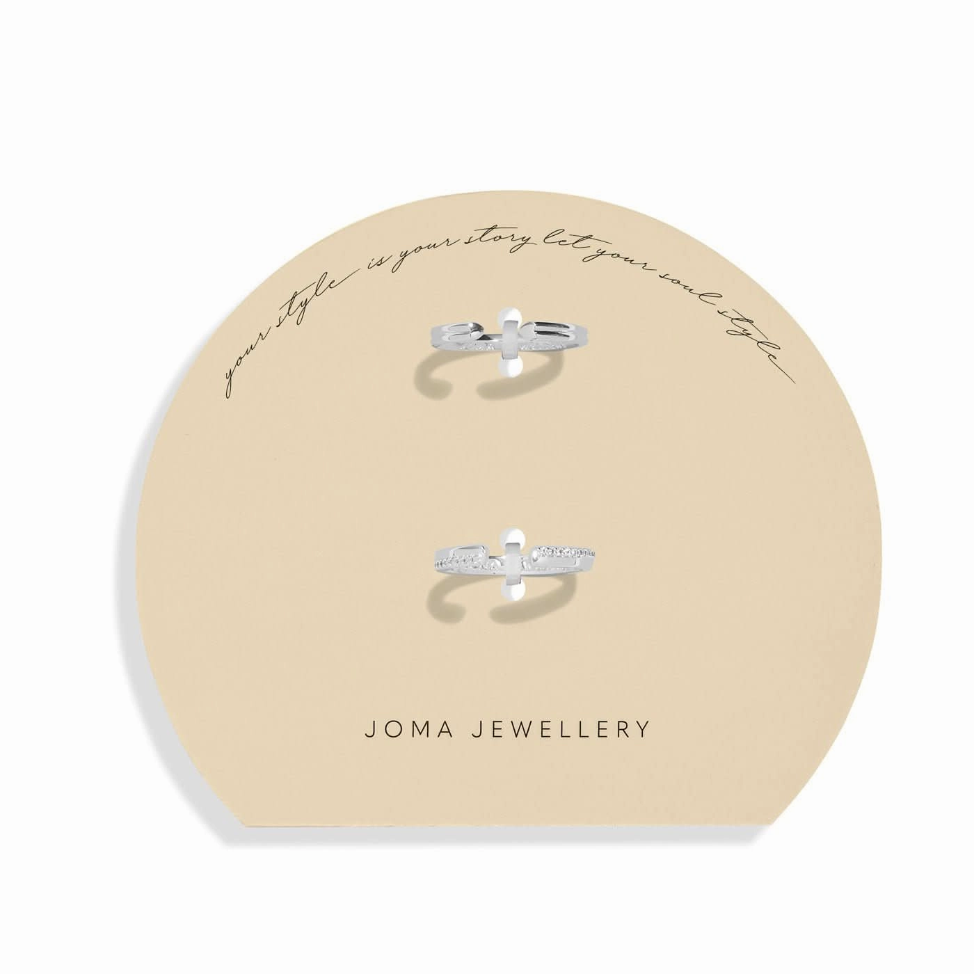 Soul Shine Ring Stack Zirconia Band Silver Plated Set of 2 RingsRings 8482