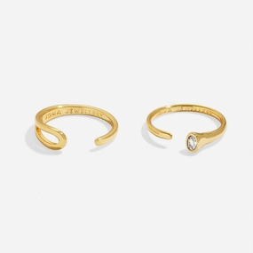 Soul Shine Ring Stack Zirconia Oval Gold Plated Set of 2 RingsRings 8484