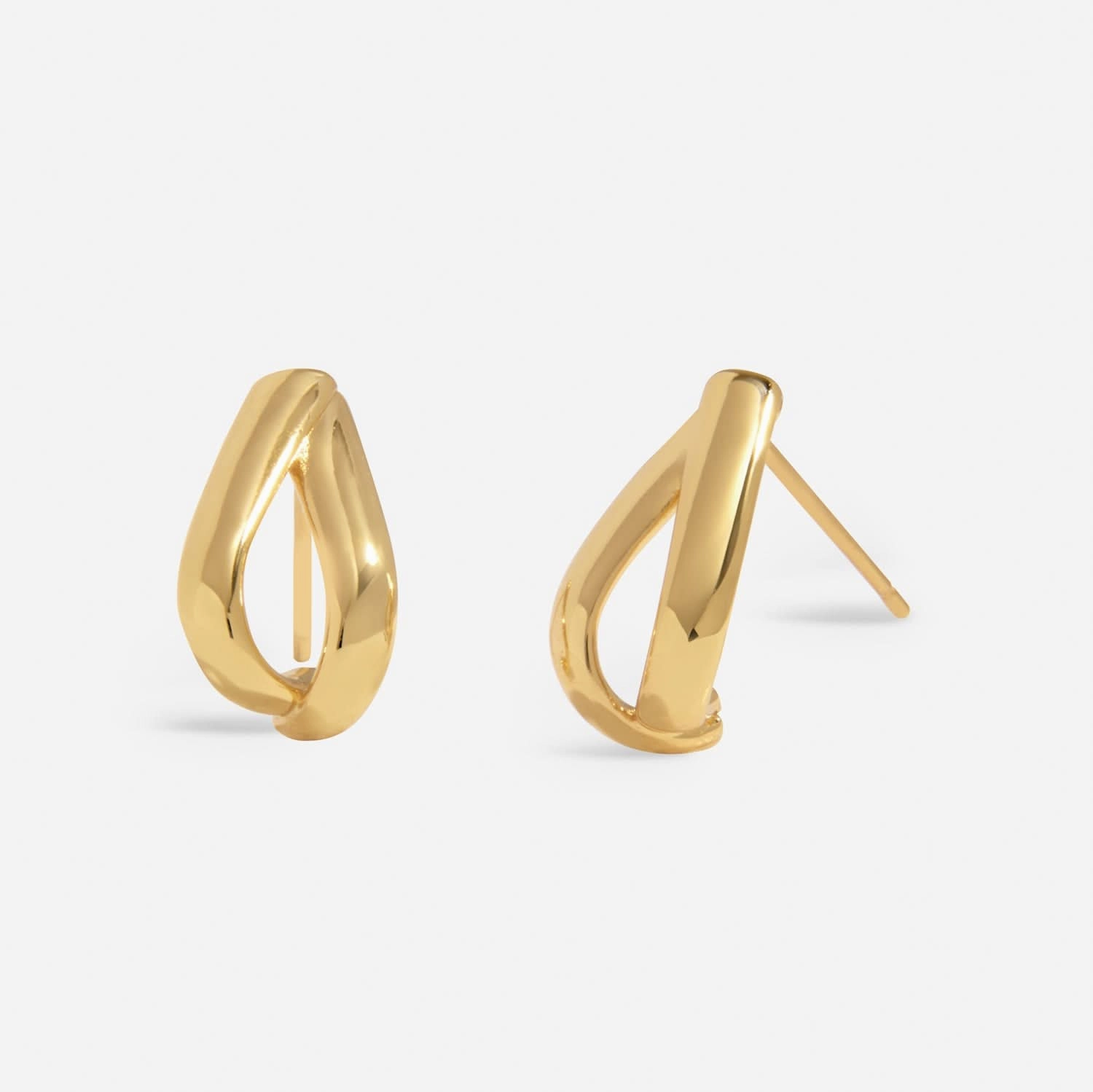 Soul Shine Stack Statement Gold Plated Set of 2 Hoop Earrings 8474