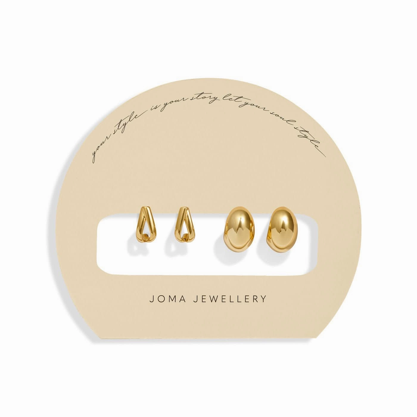 Soul Shine Stack Statement Gold Plated Set of 2 Hoop Earrings 8474