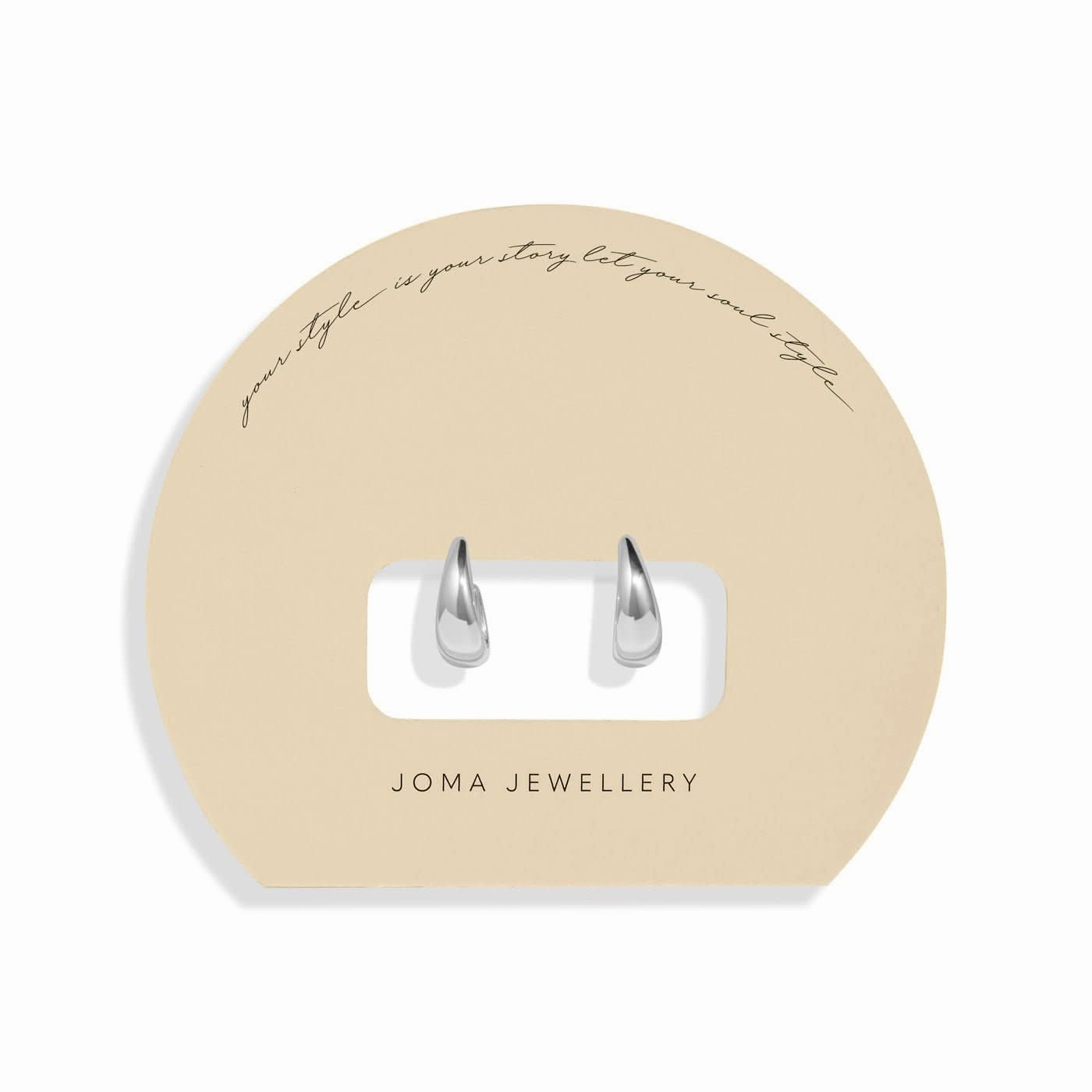 Soul Shine Tapered Hoops Silver Plated Hoop Earrings 8476