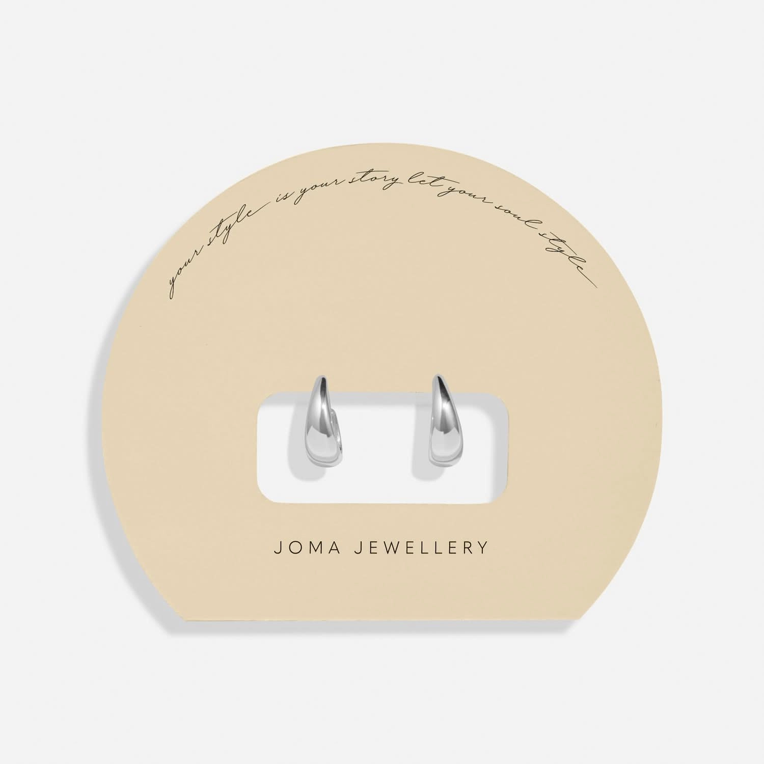 Soul Shine Tapered Hoops Silver Plated Hoop Earrings 8476
