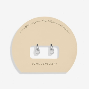 Soul Shine Tapered Hoops Silver Plated Hoop Earrings 8476