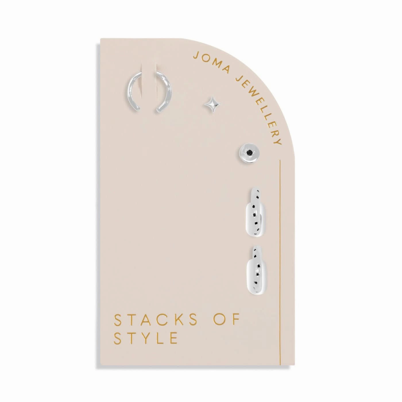 Stacks Of Style Set Of Silver Gem Silver Plated Earrings 7826