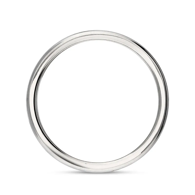 Sterling Silver 0.12ct Diamond King's Coronation Hallmark 3mm Ring D