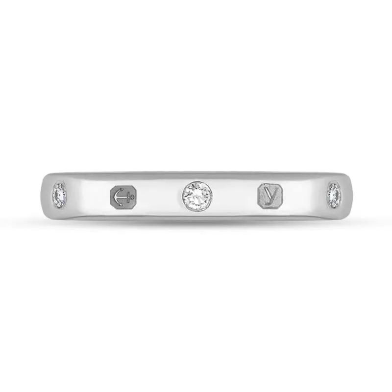 Sterling Silver 0.12ct Diamond King's Coronation Hallmark 3mm Ring D