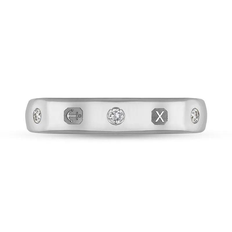 Sterling Silver 0.15ct Diamond Queen's Jubilee Hallmark 4mm Ring D