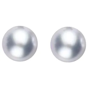 Sterling Silver 10mm Grey Freshwater Pearl Stud Earrings