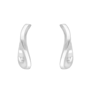 Sterling Silver 15x12mm Twisted Horseshoe Hoop Earrings