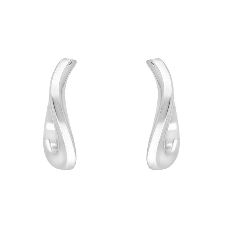 Sterling Silver 15x12mm Twisted Horseshoe Hoop Earrings