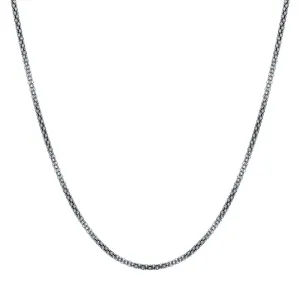 Sterling Silver 18 Inch Oxidised Tube Chain With Extender