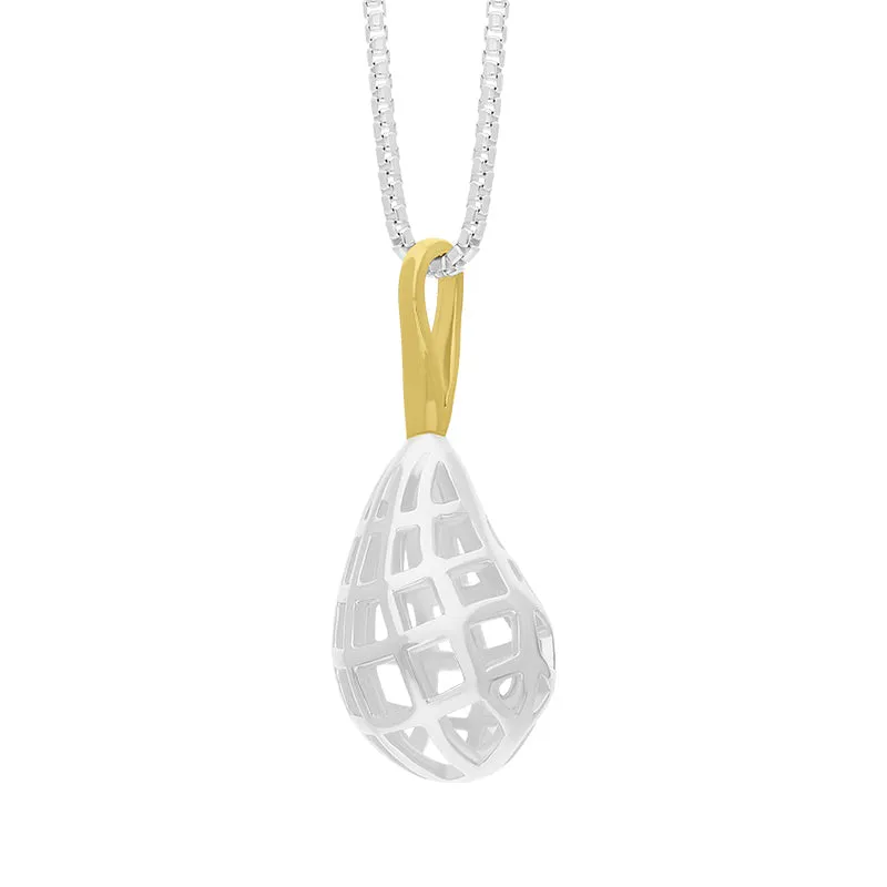 Sterling Silver 18ct Yellow Gold Plated House & Garden Pear Small Pendant