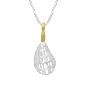 Sterling Silver 18ct Yellow Gold Plated House & Garden Pear Small Pendant