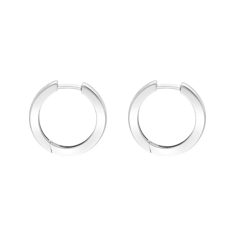 Sterling Silver 18mm Round Domed Hoop Earrings