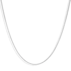 Sterling Silver 20 Inch Box Link Chain With Adjustable Slider