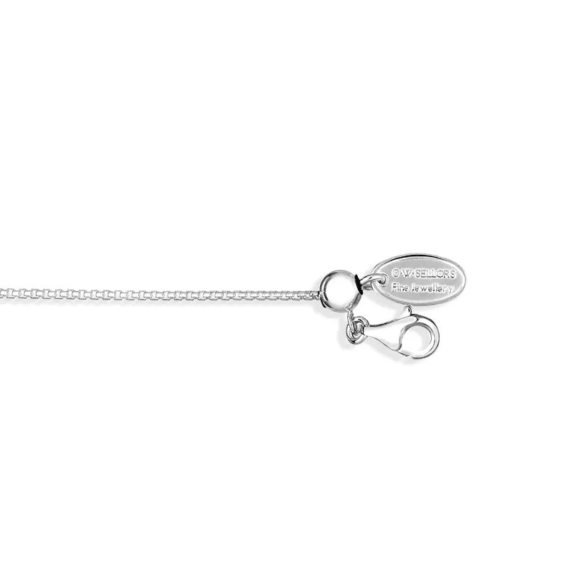 Sterling Silver 20 Inch Box Link Chain With Adjustable Slider