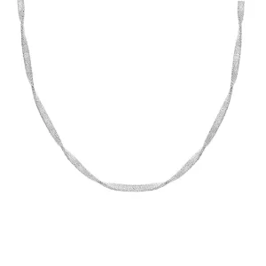 Sterling Silver 42cm Satin Finish Twisted Necklet Chain