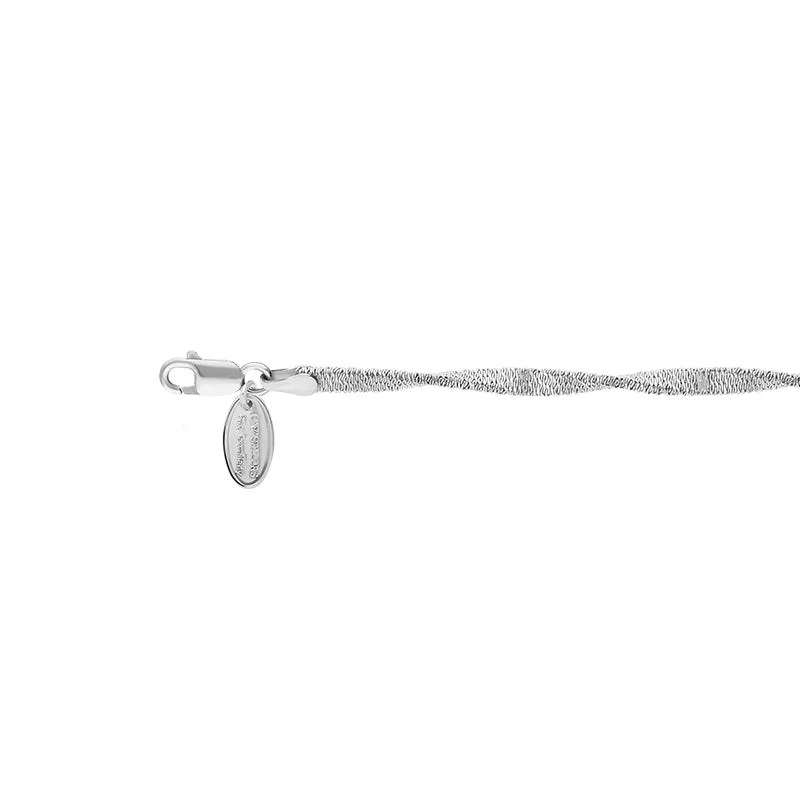 Sterling Silver 42cm Satin Finish Twisted Necklet Chain