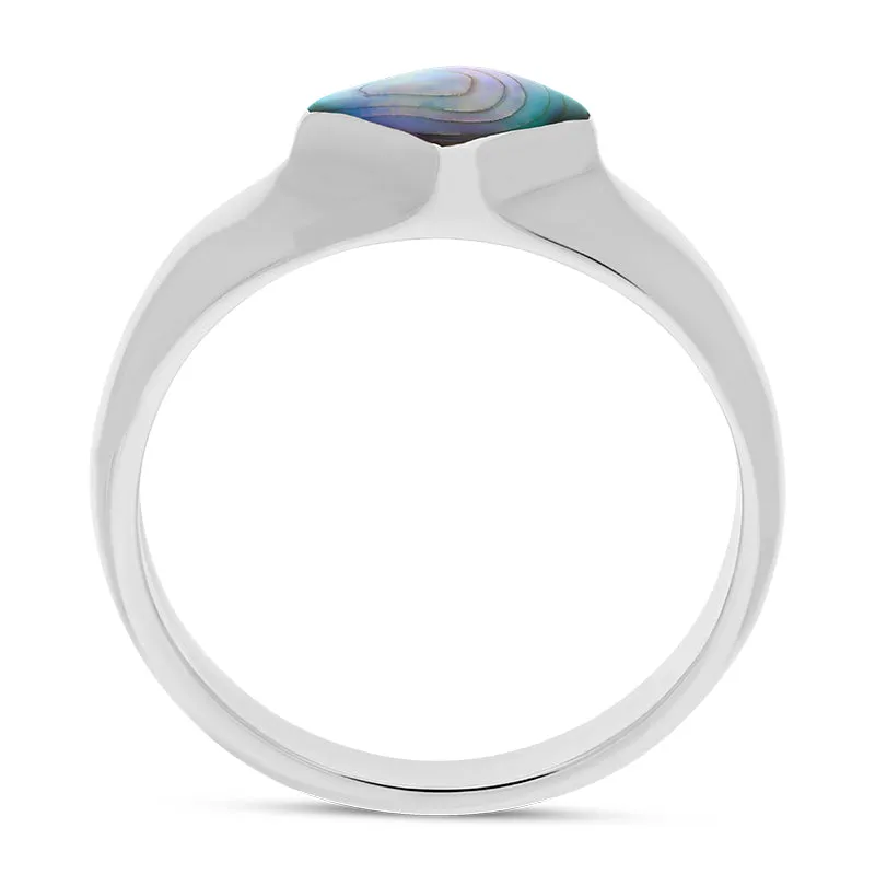 Sterling Silver Abalone Cushion Shape Ring