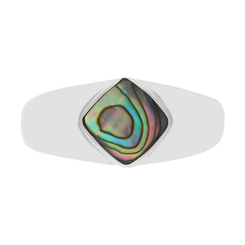 Sterling Silver Abalone Cushion Shape Ring