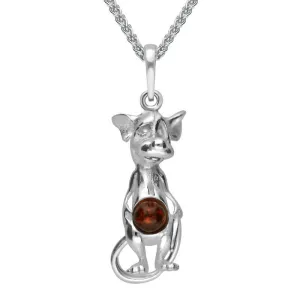Sterling Silver Amber Small Mouse Necklace
