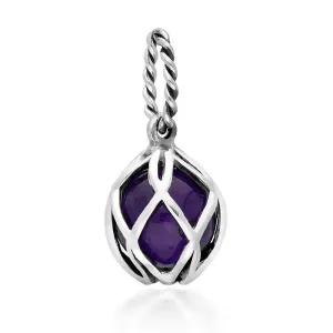 Sterling Silver Amethyst Emma Stothard Silver Darling 8mm Float Charm
