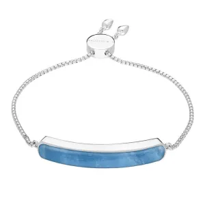 Sterling Silver Aquamarine Lineaire Long Bracelet