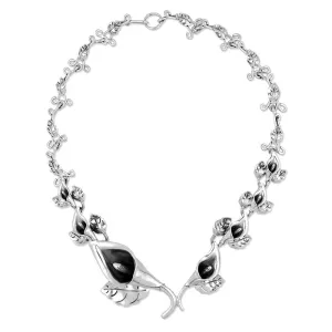Sterling Silver Asymmetrical Calla Lily Necklace