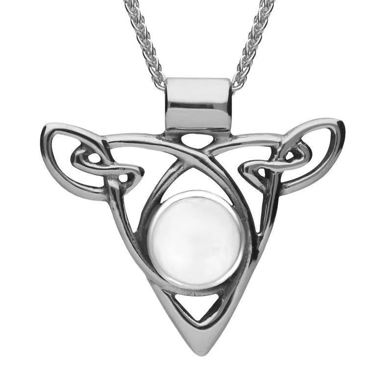 Sterling Silver Bauxite Celtic Triangle Knot Necklace